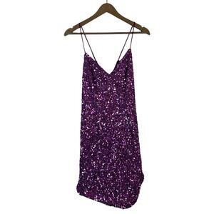 NWT Jules & Cleo Sequin Short Dress W V NCK Pink Sparkly Cocktail Mini Size 12